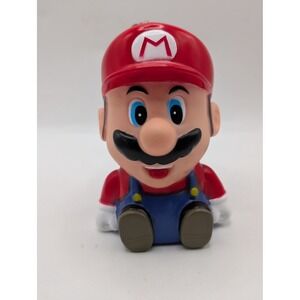 Nintendo Super Mario Coin Bank Keychain Red Hat Blue Overalls 4 Inch Figure